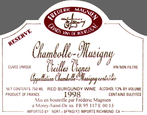 Chambolle Musigny Vieilles Vignes Reserve North Berkeley Wine Barrel Selection
