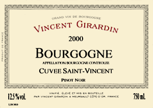 Bourgogne Cuvée Saint-Vincent