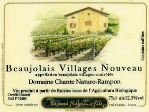 Beaujolais Villages Nouveau Domaine Chante Nature-Rampon