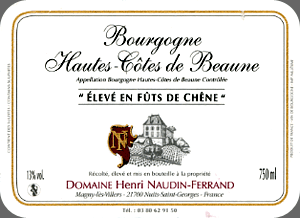 Bourgogne Hautes Côtes de Beaune Eleve en Futs de Chene