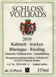 Schloss Vollrads Rheingau Riesling Kabinett Trocken